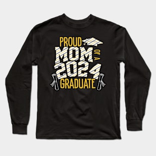 Proud Of Mom 2024 Graduate Senior 2024 Gift For Women Mother day Long Sleeve T-Shirt